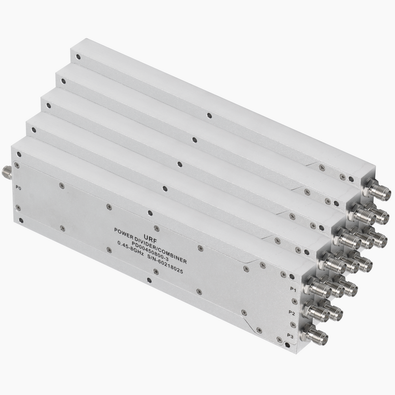 3-Way Power Divider/Combiner, SMA Female, 0.45 to 8GHz, 5 Pack